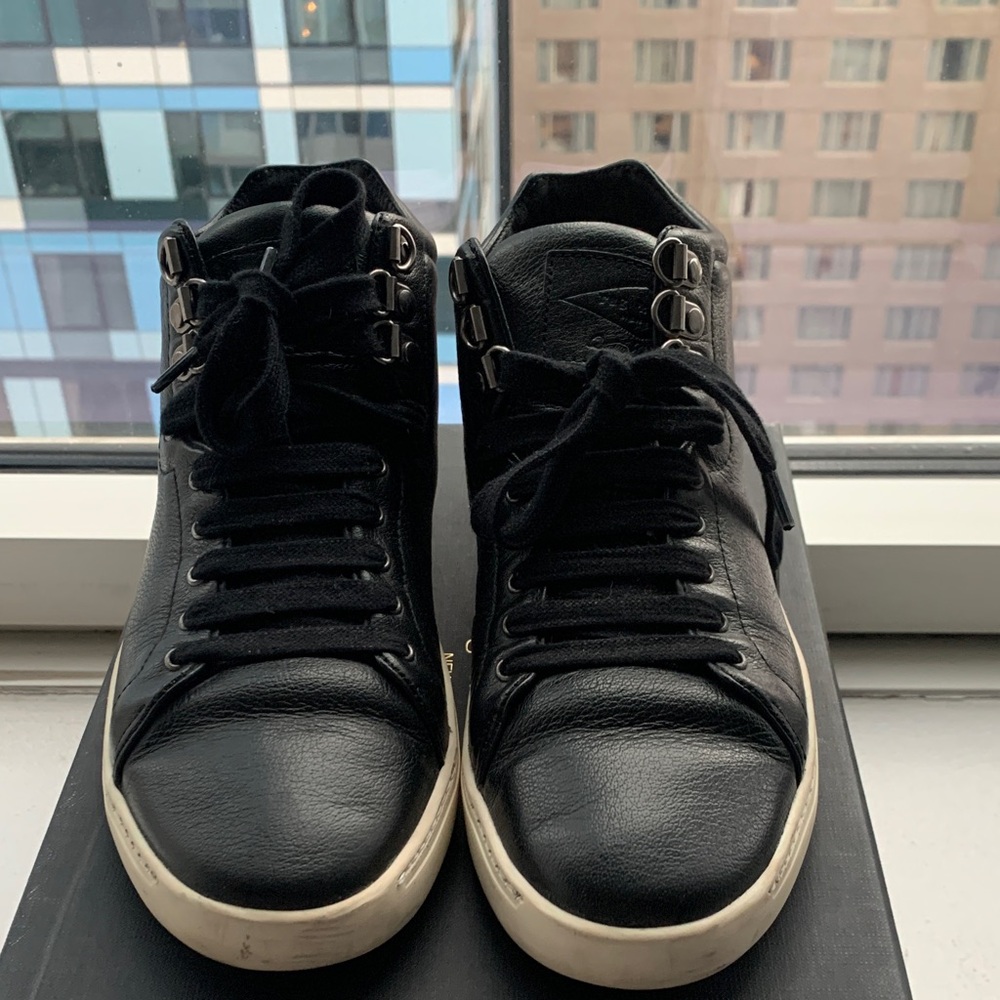 Rag & Bone Black Leather Kent High-Top Women’s Sneakers